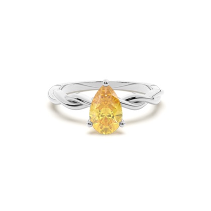 Prong Setting Yellow Diamond Engagement Ring