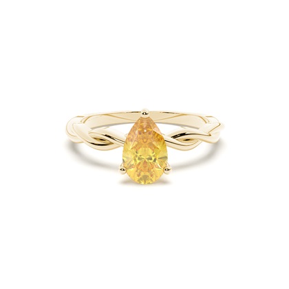 Prong Setting Yellow Diamond Engagement Ring