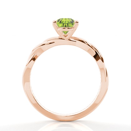 Peridot-Solitär-Verlobungsring In Krappenfassung