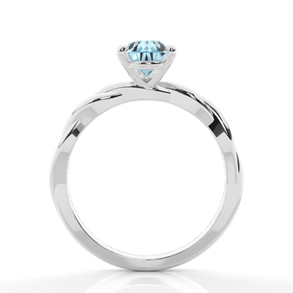 Aquamarin-Solitär-Verlobungsring In Krappenfassung