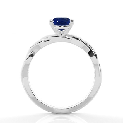Solitär-Verlobungsring mit blauem Saphir in Krappenfassung