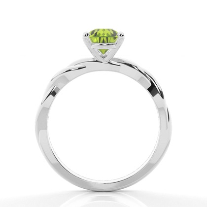 Peridot-Solitär-Verlobungsring In Krappenfassung