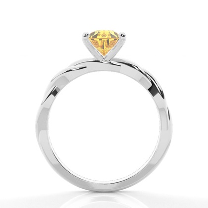 Prong Setting Yellow Diamond Engagement Ring