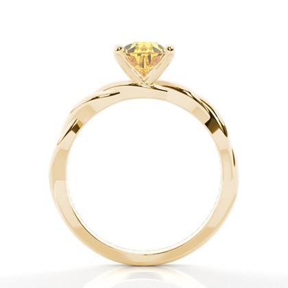 Gelber Diamantring in Krappenfassung