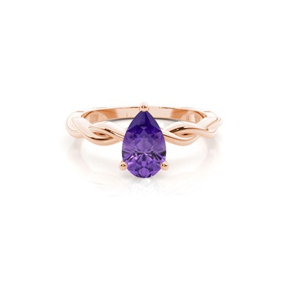 Prong Setting Amethyst Solitaire Engagement Ring