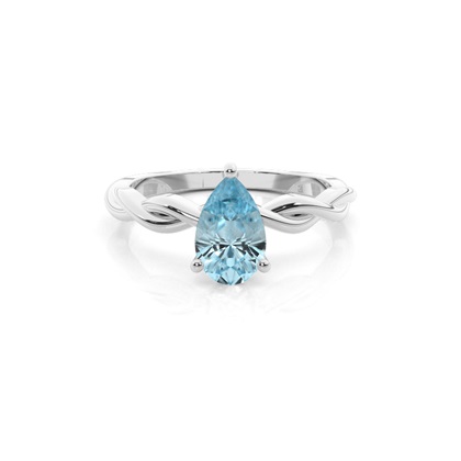 Prong Setting Aquamarine Solitaire Engagement Ring