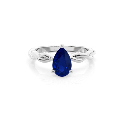 Prong Setting Blue Sapphire Solitaire Engagement Ring