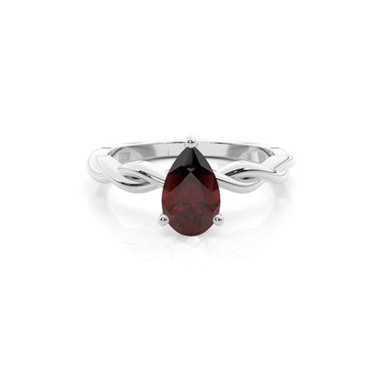 Prong Setting Garnet Solitaire Engagement Ring