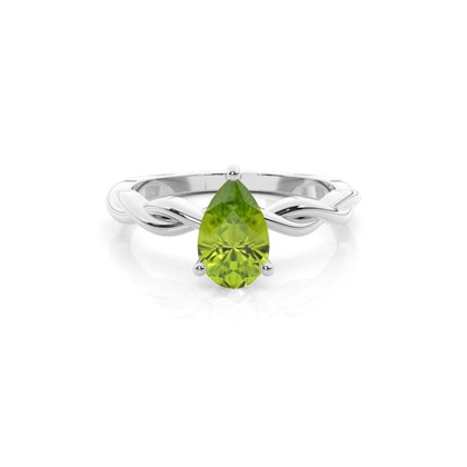 Prong Setting Peridot Solitaire Engagement Ring
