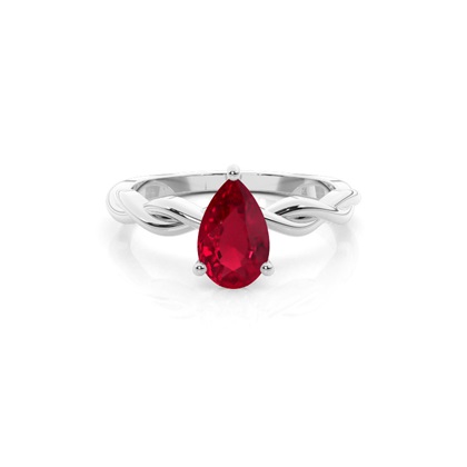 Prong Setting Ruby Solitaire Engagement Ring