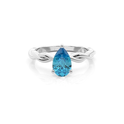 Prong Setting Topaz Solitaire Engagement Ring