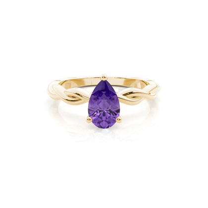 Prong Setting Amethyst Solitaire Engagement Ring