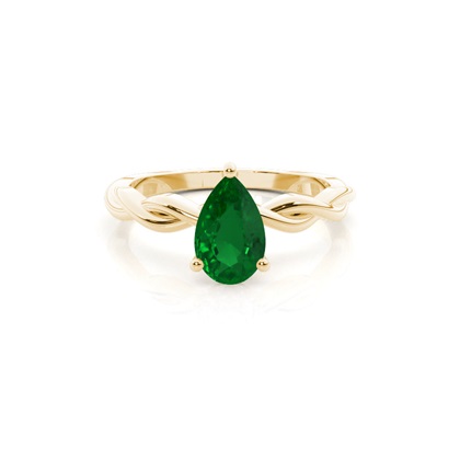 Prong Setting Emerald Solitaire Engagement Ring