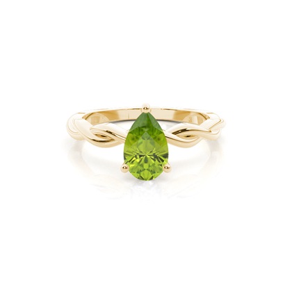 Prong Setting Peridot Solitaire Engagement Ring