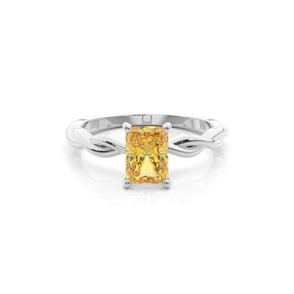 Prong Setting Yellow Diamond Engagement Ring