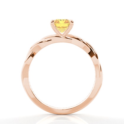 Gelber Diamantring in Krappenfassung