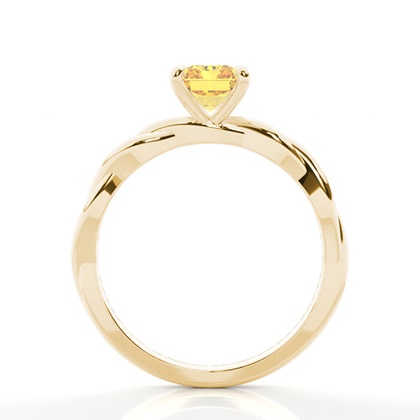 Gelber Diamantring in Krappenfassung