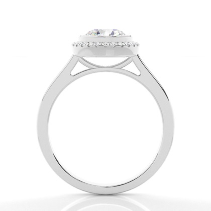 Bezel Setting Halo Diamond Engagement Ring