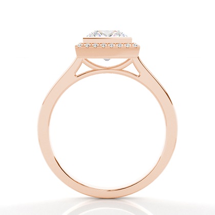 Bezel Setting Halo Diamond Engagement Ring