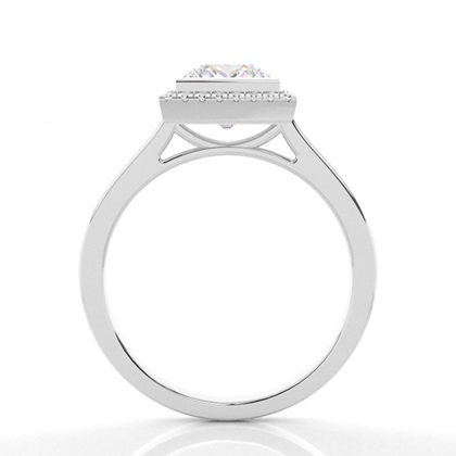 Bezel Setting Halo Diamond Engagement Ring