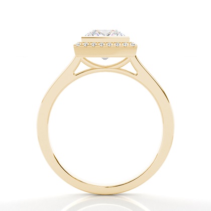 Bezel Setting Halo Diamond Engagement Ring