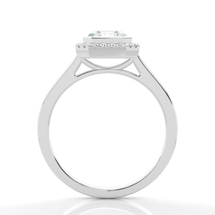Bezel Setting Halo Diamond Engagement Ring