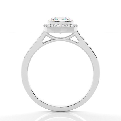 Bezel Setting Halo Diamond Engagement Ring