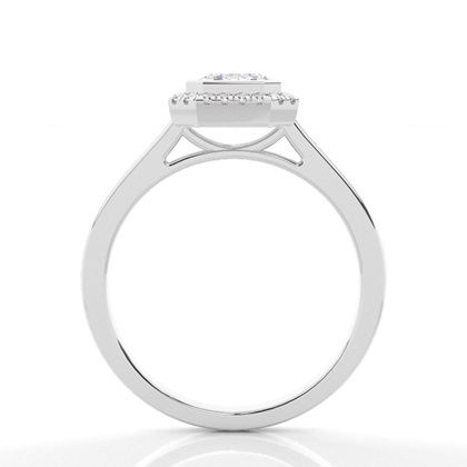 Bezel Setting Halo Diamond Engagement Ring