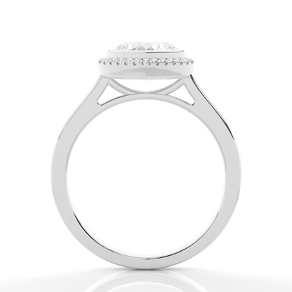 Bezel Setting Halo Diamond Engagement Ring