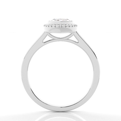 Bezel Setting Halo Diamond Engagement Ring