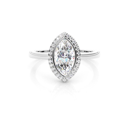 Marquise Halo Diamond Engagement Rings