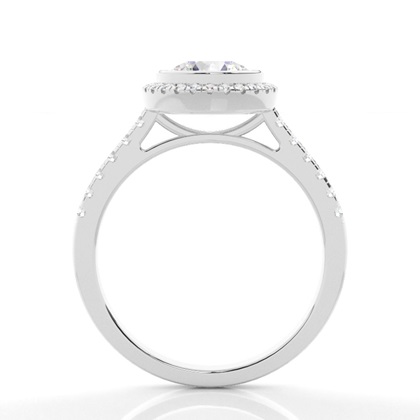 Bezel Setting Halo Diamond Engagement Ring