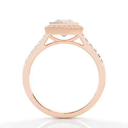 Bezel Setting Halo Diamond Engagement Ring