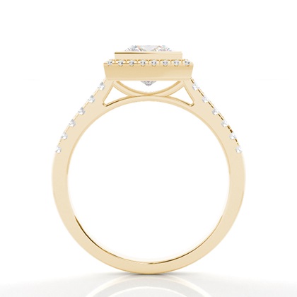 Bezel Setting Halo Diamond Engagement Ring