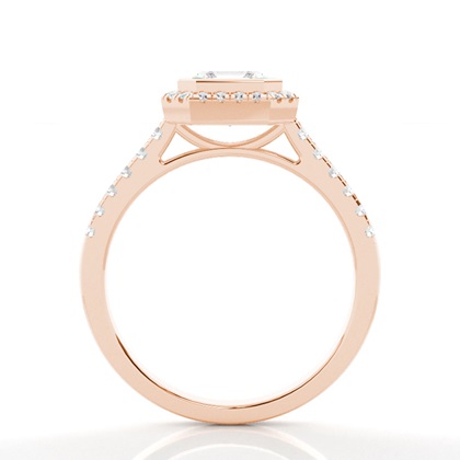 Bezel Setting Halo Diamond Engagement Ring