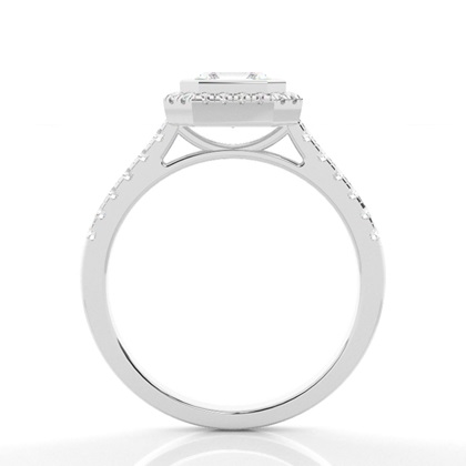 Bezel Setting Halo Diamond Engagement Ring