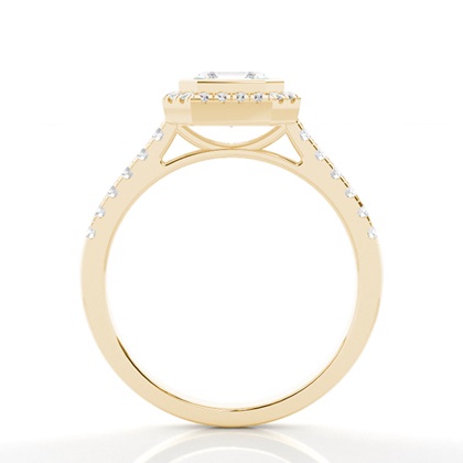 Bezel Setting Halo Diamond Engagement Ring