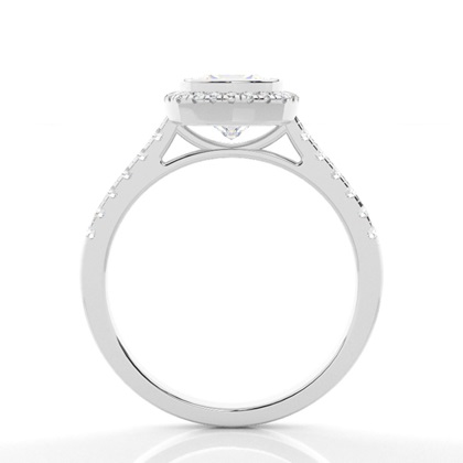 Bezel Setting Halo Diamond Engagement Ring