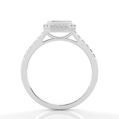 Bezel Setting Halo Diamond Engagement Ring