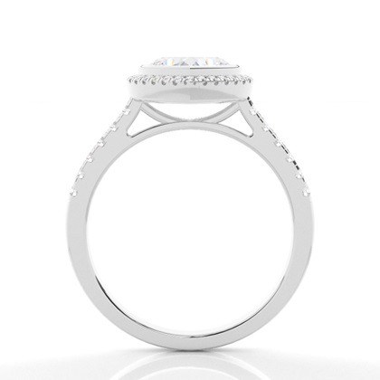 Bezel Setting Halo Diamond Engagement Ring
