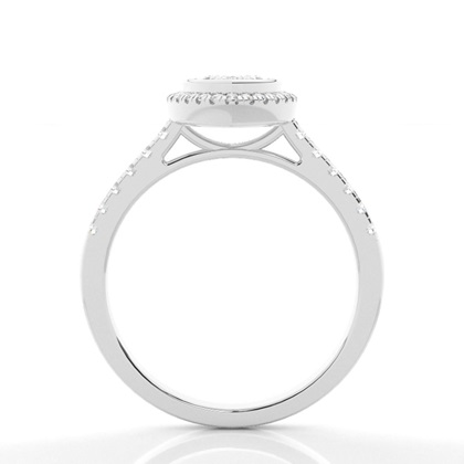 Bezel Setting Halo Diamond Engagement Ring