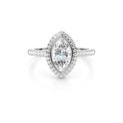 Marquise Halo Diamond Engagement Rings