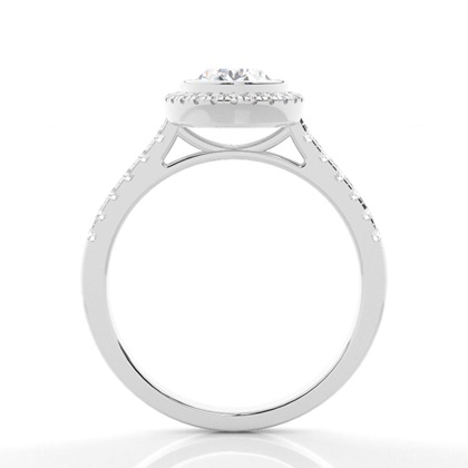 Bezel Setting Halo Diamond Engagement Ring