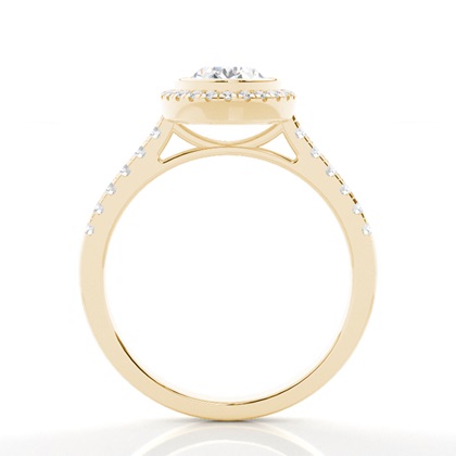 Oval Yellow Gold Halo Engagement Rings