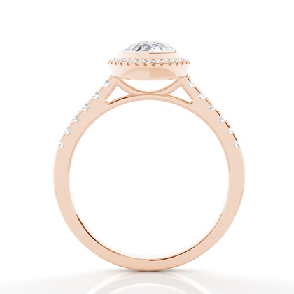 Bezel Setting Halo Diamond Engagement Ring