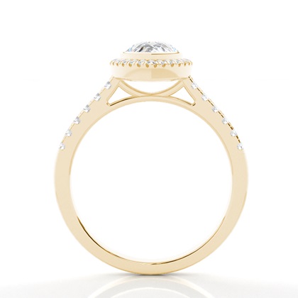 Bezel Setting Halo Diamond Engagement Ring