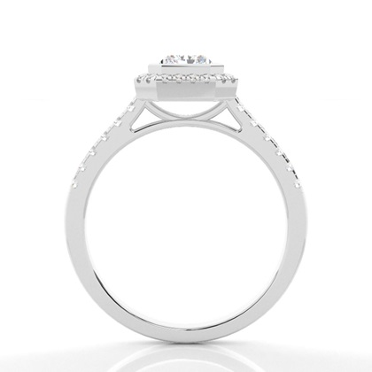 Bezel Setting Halo Diamond Engagement Ring