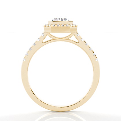 Bezel Setting Halo Diamond Engagement Ring