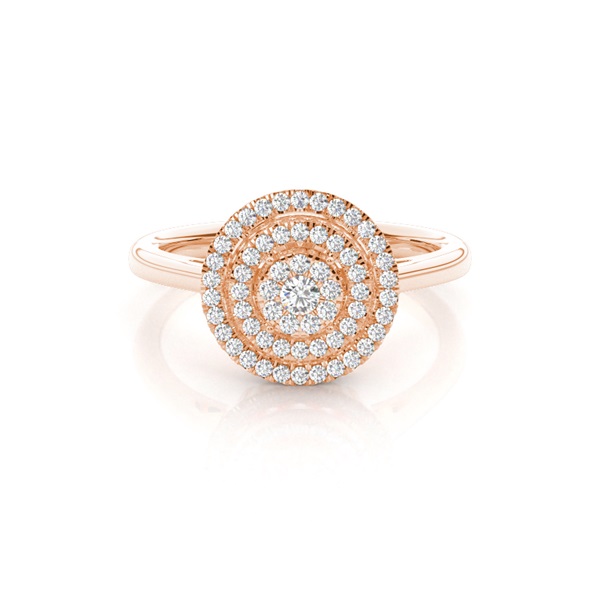 Micro Pave  Setting Round Diamond Cluster Ring