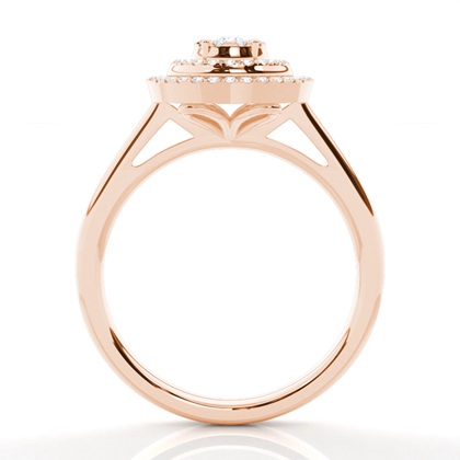 Runder Cluster-Diamantring in Mikropavé-Fassung